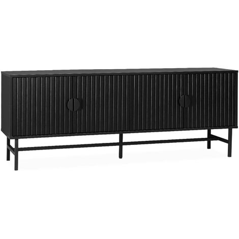 sweeek - TV-Möbel mit geriffeltem Holzdekor 160 cm