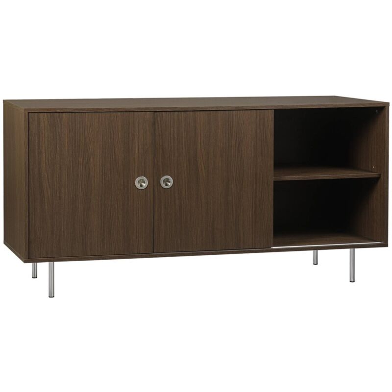 Sweeek - Vintage-sideboard Mit Holzdekor Und Edelstahl, 2 Türen, 150cm