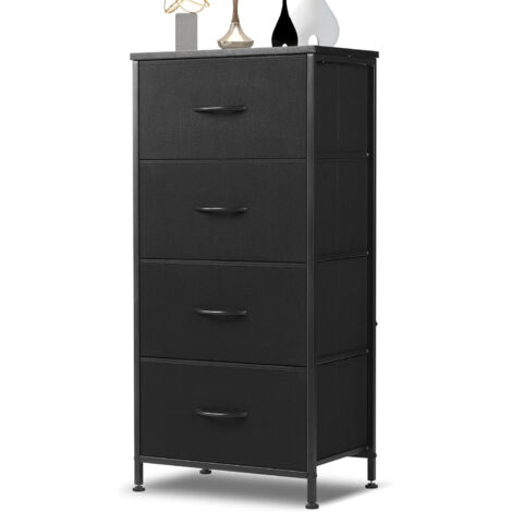 Sweetcrispy Kommode mit Schubladen - kommoden & Sideboards für Schlafzimmer Geeignet, Komodenschrank mit 4 Schubladen, Stoffkommode mit Stabilem Stahlrahmen, Ideal für Schlafzimmer, Wohnzimmer
