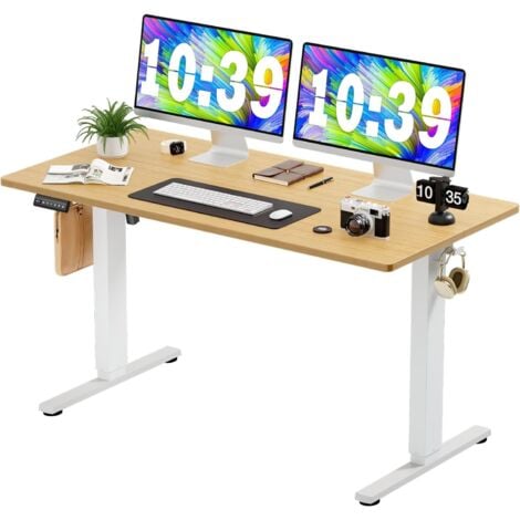 Sweetcrispy Schreibtisch Höhenverstellbar, Ergonomic Elektrischer Schreibtische 140 X 60 cm, standing desk, Height Adjustable Tisch, Office Desk Geeignet für Büros, Wohnungen und andere Umgebungen