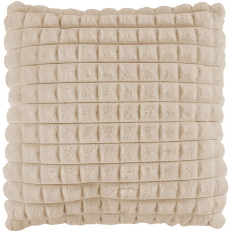 Sweety - coussin - en fausse fourrure - 45x45 cm - beige