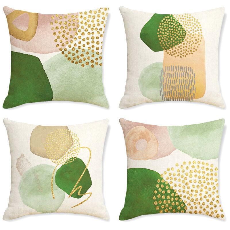 Choyclit - Housses de Coussin 45 x 45cm Lot de 4 décor Moderne esthétique coloré Abstrait géométrique Minimaliste taies d'oreiller pour canapé