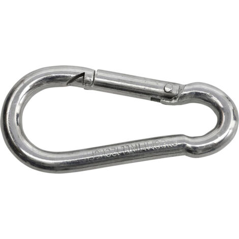 SWG 680 154 861 80 Feuerwehrkarabinerhaken Stahl galvanisch verzinkt  (L x B) 60 mm x 6 mm