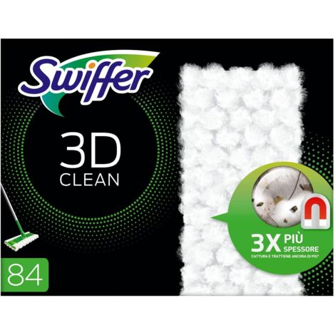 Swiffer 3D Panni Catturapolvere Ricariche 84 Pezzi, Trattiene E Blocca Più Polvere, Sporco E Capelli Di Una Scopa Tradizionale