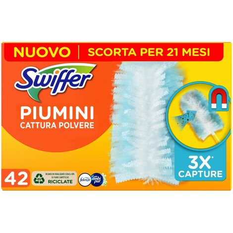 Swiffer Panni Catturapolvere, 15 Panni Microfibra Dry, Panni Cattura  Polvere e Sporco, Ottimo per Tutti i