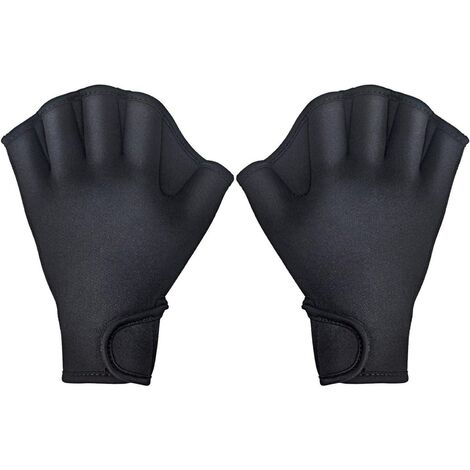 Swimming Gloves Aqua Gloves Water Resistant Neoprene Webbed Gloves Workout Gloves for Men Women Adult Fitness Swim Surf Bathing Gloves Pool Gloves Black M