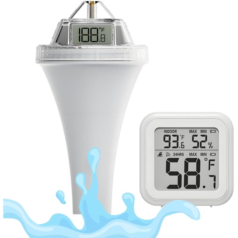 Image of Swimming pool thermometer, easy-to-read digital floating&hellip;