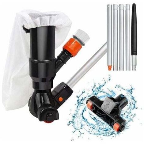 Swimming Pool Vacuum Cleaner, Manual Above Ground Vacuum Cleaner, Swimming Pool Vacuum Cleaner with Brush and 5 Poles and Mesh Bag, Portable Mini Vacuum Cleaner, Cleaning Accessories for Pond, Spa, Fo