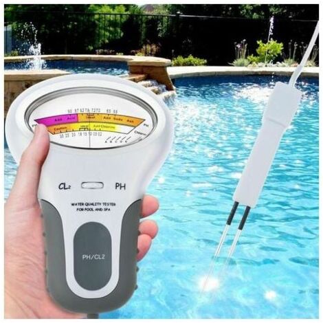 Swimming pool water tester pH and chlorine content, electronic 13 cm cable, spa chlorine test