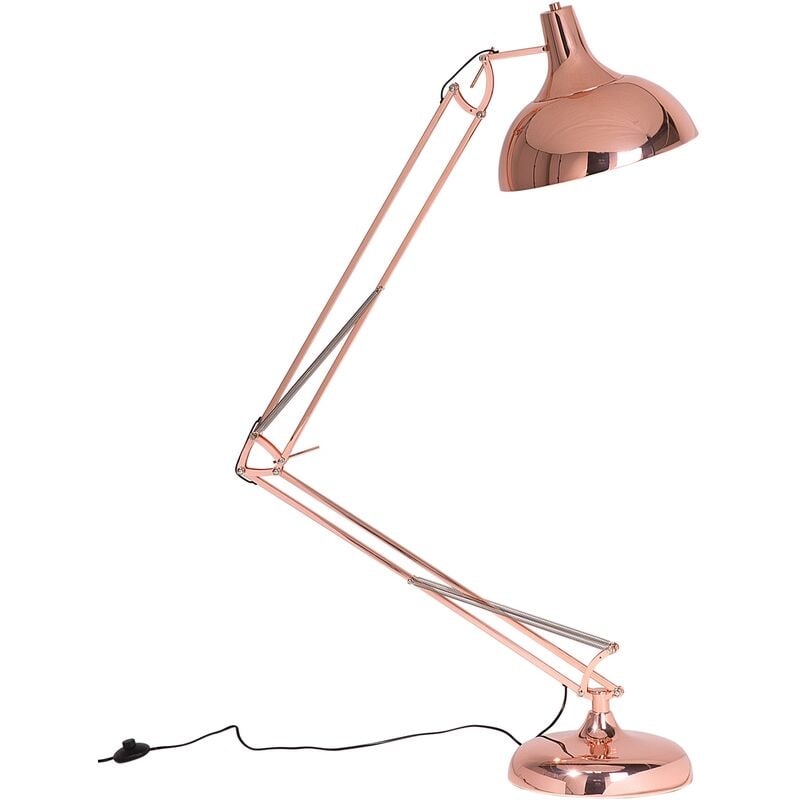 Industrial Modern Living Room Floor Standing Lamp Light Swing Arm Metal Copper Parana