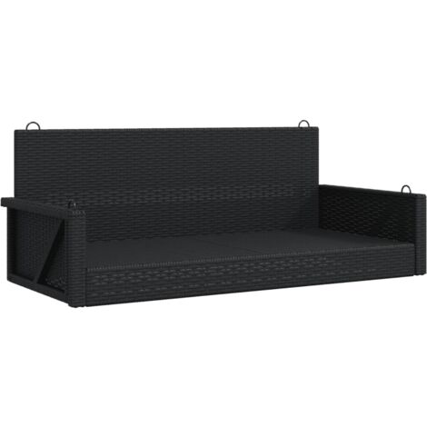 Swing Bench Black 119x56x48 cm Poly Rattan vidaXL