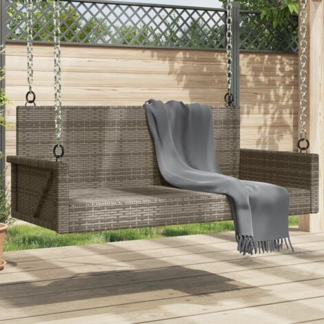 Swing Bench Grey 119x56x48 cm Poly Rattan vidaXL