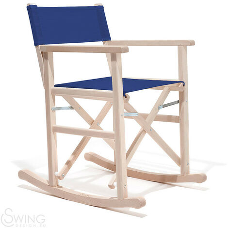 Swing  Blu sedia seduta dondolo regista playa capri legno tessuto colorata di design made in Italy