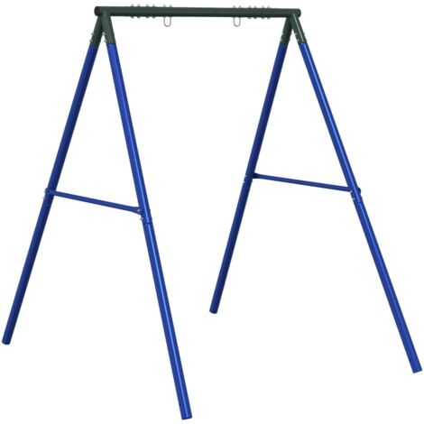 Swing Frame for Outdoor with 2 Hanging Hooks Blue Steel vidaXL