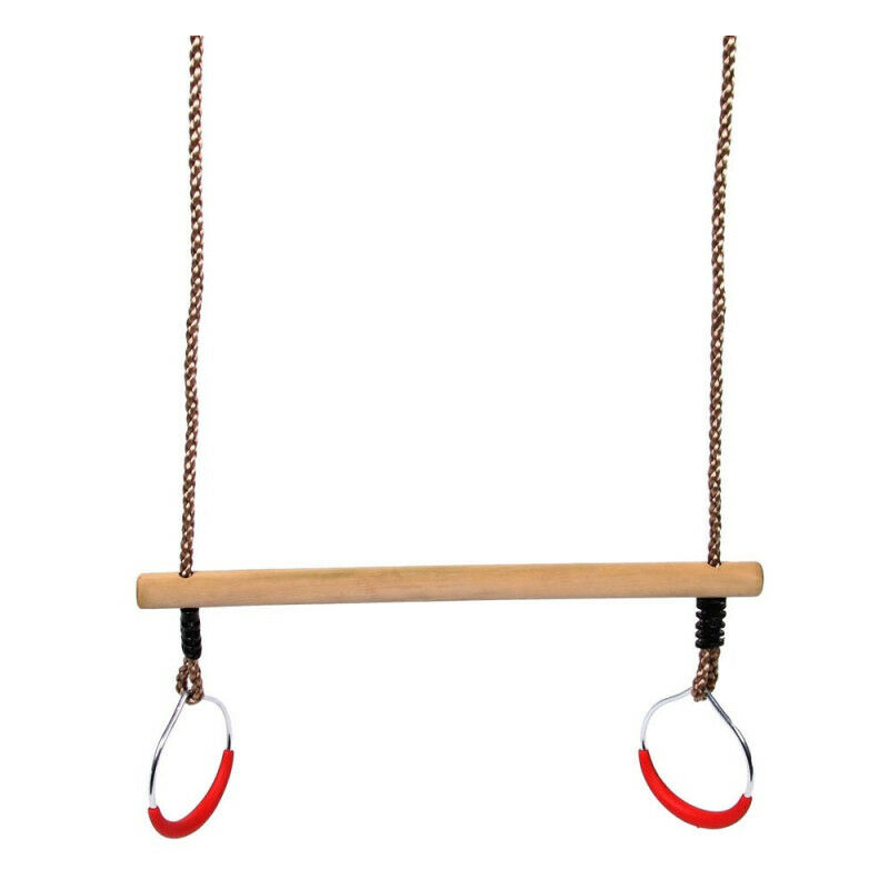 Swingking - Trapeze en bois avec anneaux 2521076