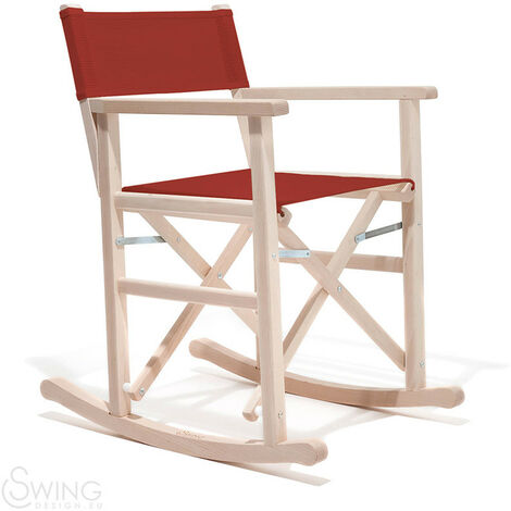 Swing Rosso sedia seduta dondolo regista playa capri legno tessuto colorata di design made in Italy