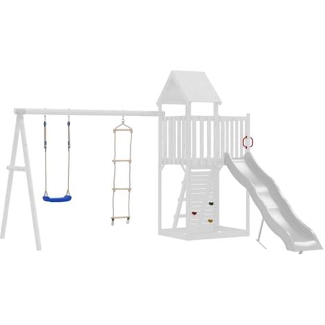 Swing Seat with Rope Ladder and Climbing Stones Blue PE vidaXL