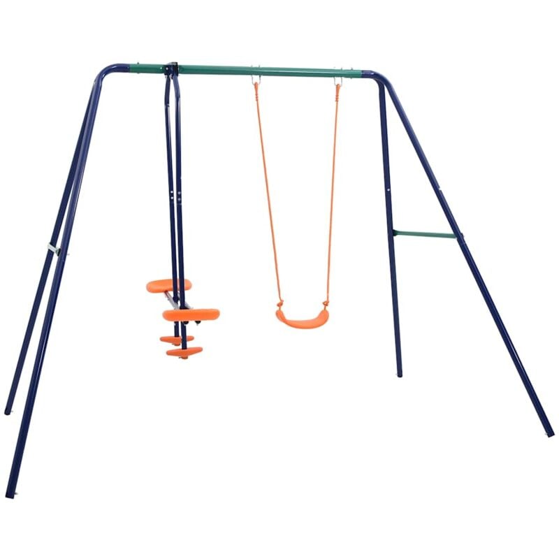 Swing Set with 3 Seats Steel vidaXL