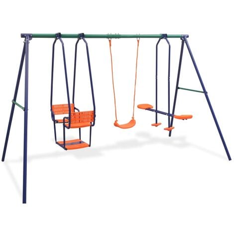 Swing Set With 5 Seats Orange