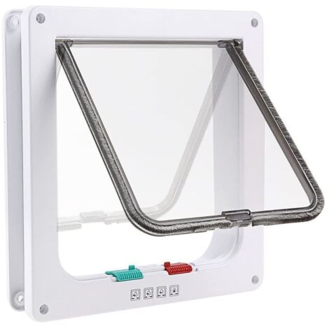 Swinging door for dogs and cats, 4 ways, 19x19.7x5.3 cm, white