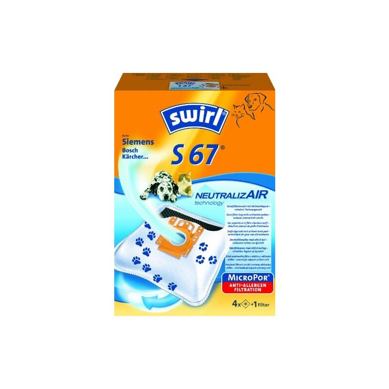 Swirl 2027285 sac pour aspirateur S67 neutralize air Melitta