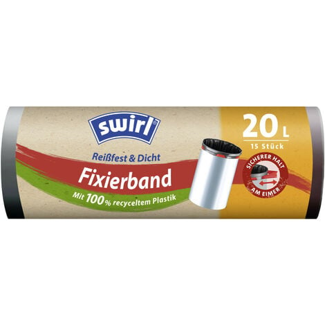 Swirl® Fixierband-Müllbeutel 60 L Reißfest & Dicht Müllsäcke