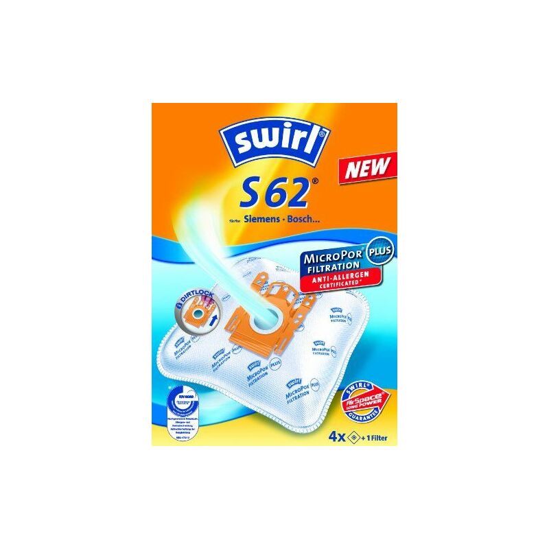 

Swirl - H 62 MicroPor - Bolsas de papel filtrantes antiolores con filtro Hepa