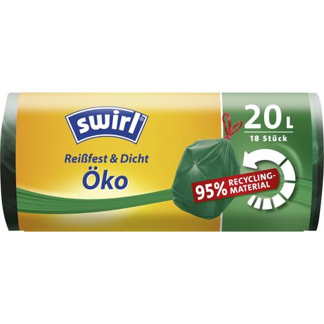 Swirl Öko-Müllbeutel mit Tragegriff 20 L 18 Stück Mülleimer & Abfallbeutel