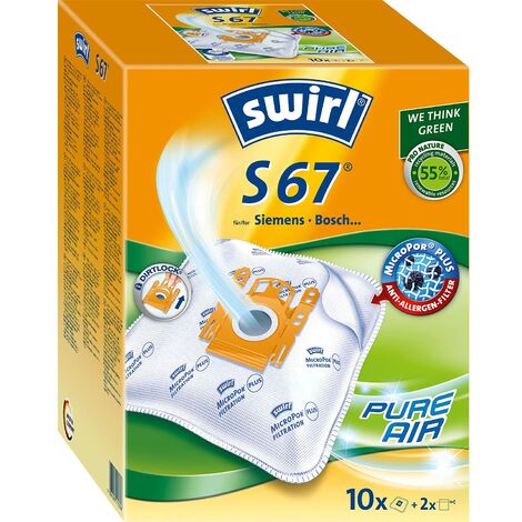 Ricambi Per Bosch Activa Magic BBS6320 PakTrade 10 Sacchetti Per Aspirapolvere Filtro Per Bosch Activa Magic 1600W - BBS6316/09 Sacchetti Compatibili Siemens Swirl