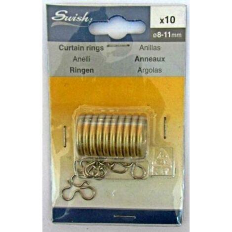SWISH - 10 PEZZI - ANELLI CON GANCIO PERTENDE Ø8/11MM - COLORE ORO SATINATO
