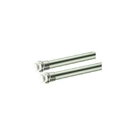 SWISH - 2 BACCHETTE TONDE A PRESSIONE DIAM. 8MM 50-55 CM IN ALLUMINIO COLORE NICKEL SATINATO