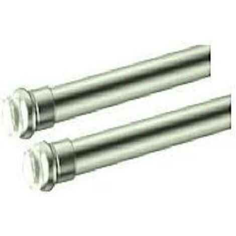 SWISH - 2 BACCHETTE TONDE A PRESSIONE DIAM. 8MM 60-65 CM IN ALLUMINIO COLORE NICKEL SATINATO