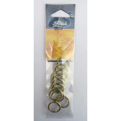 SWISH - 20 ANELLI IN OTTONE PER BACCHETTE TENDE INTERNO DIAM 12MM ORO