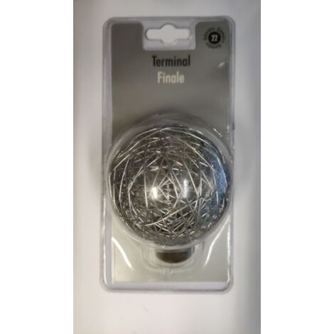 SWISH - FINALE PER BASTONE TENDA FANTASIA PALLA DI RETINA CROMATA DIAMETRO 22MM