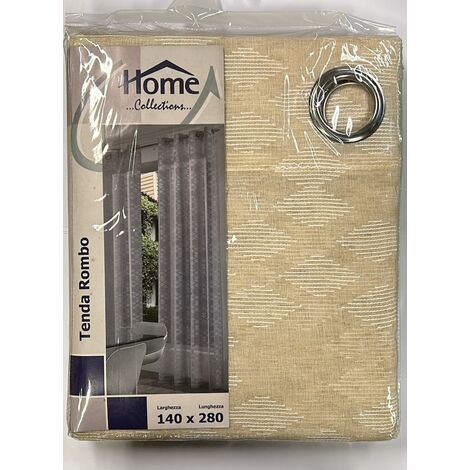SWISH HOME COLLECTIONS - TENDA CON ANELLI ROMBO 140X280 CM BIANCO