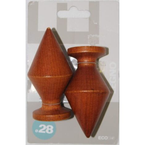 SWISH - TERMINALE PER BASTONI A ROMBO INLEGNO DI PINO DIAMETRO 28MM