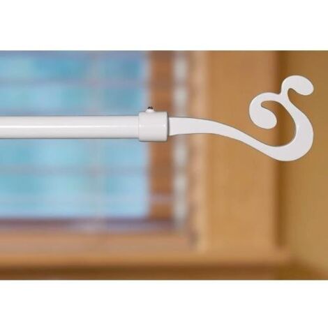 SWISH - TERMINALE/POMOLO PER BASTONI TENDE IN ACCIAIO BIANCO LACCATO MODELLO MAPLE D. 16mm