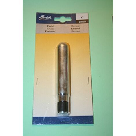 SWISH - TERMINALE/POMOLO PER BASTONI TENDE IN ACCIAIO CROMATO ROCKET D.20 MM