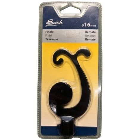 SWISH - TERMINALE/POMOLO PER BASTONI TENDE IN ACCIAIO NERO LACCATO MODELLO OCTOPUS D. 16mm