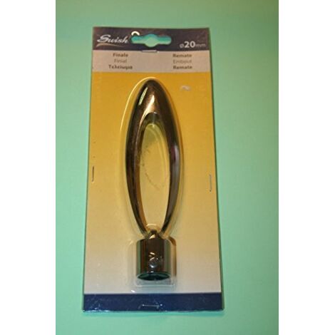 SWISH - TERMINALE/POMOLO PER BASTONI TENDE IN ACCIAIO NICKEL BLACK GEMMA D.20 MM