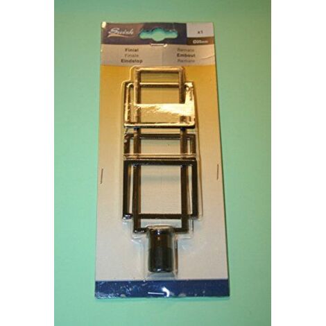 SWISH - TERMINALE/POMOLO PER BASTONI TENDE IN ACCIAIO NICKEL BLACK GEO D.20 MM