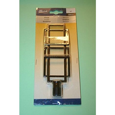 SWISH - TERMINALE/POMOLO PER BASTONI TENDE IN ACCIAIO NICKEL BLACK GEO D.20 MM