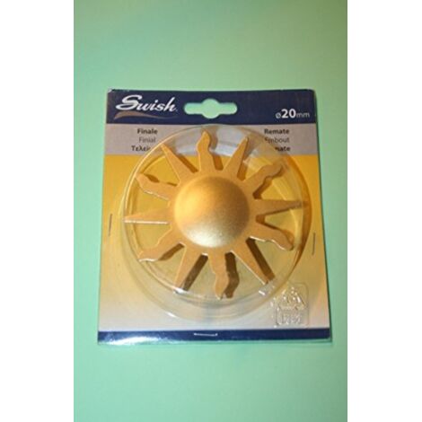 SWISH - TERMINALE/POMOLO PER BASTONI TENDE IN ACCIAIO ORO SATINATO SOLE D.20 MM