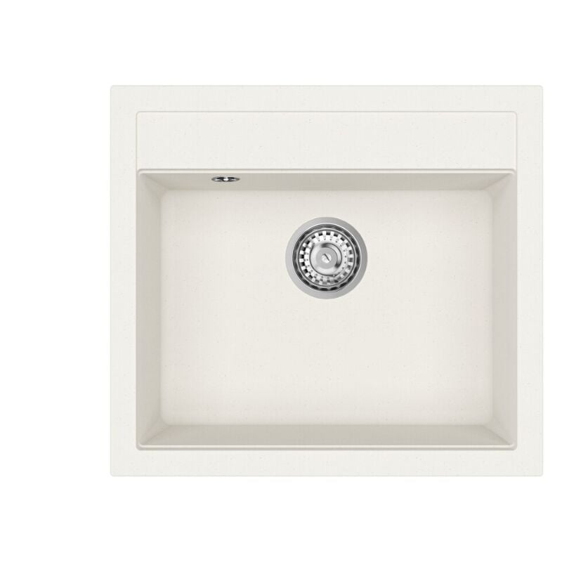 56,5x51cm évier en Granite, à encastrer, blanc (SATSINKGQQ100W) - Swiss Aqua Technologies