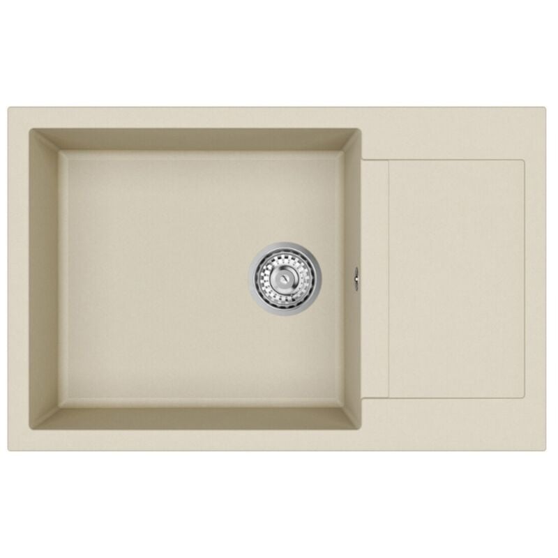 78x50 cm évier avec égouttoir réversible en Granite, à encastrer, jasmin (SATSINKGQT105J) - Swiss Aqua Technologies