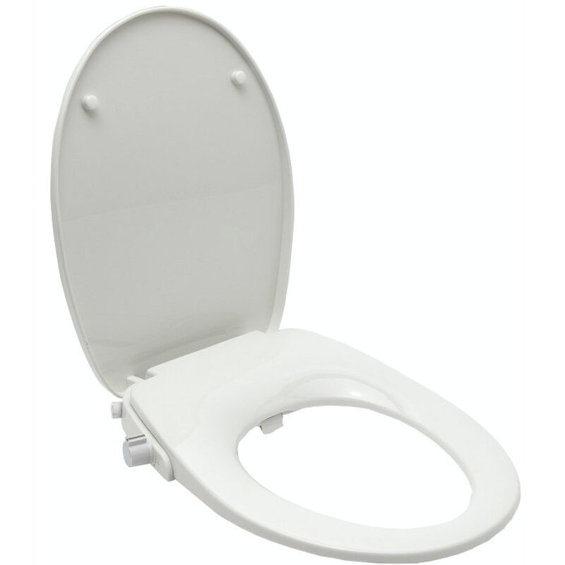 Swiss Aqua Technologies - Abattant wc japonais siège de toilette Softclose sans électricité avec bidet intégré, blanc SATBEASY2233