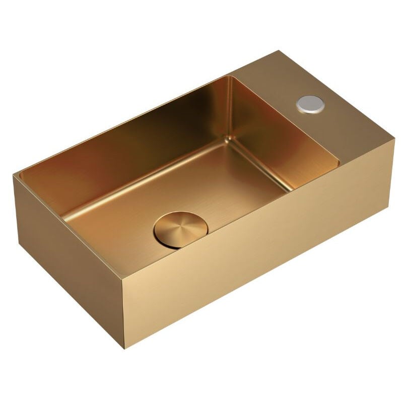Swiss Aqua Technologies Aurum Lave mains en Acier Inoxydable 304, 40x22x11cm, Cuivre brossé PVD (SATAUR4022BRG)