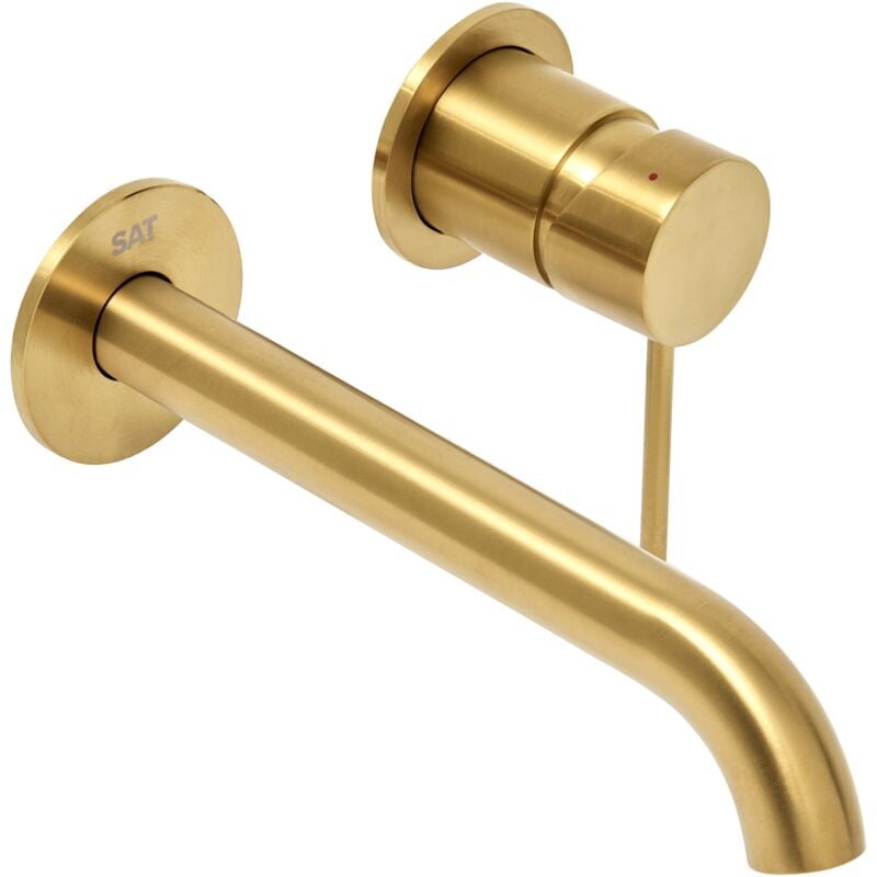 Swiss Aqua Technologies - Aurum mitigeur lavabo encastré à levier avec corps d'encastrement, or brossé (SATBAUR101BG)