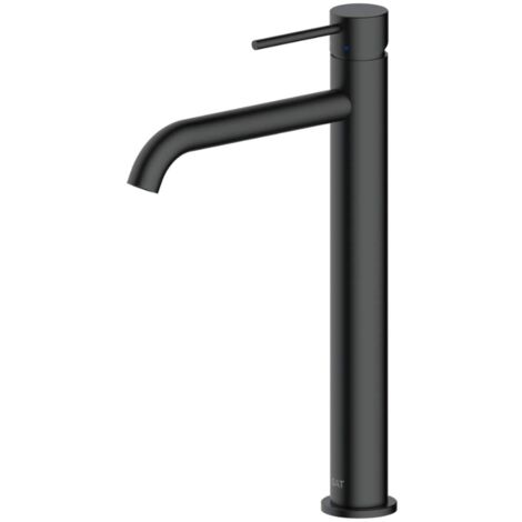 Swiss Aqua Technologies Aurum mitigeur lavabo haut 30,8 cm en acier inoxydable, à levier, sans vidage, noir mat (SATBAUR285C)