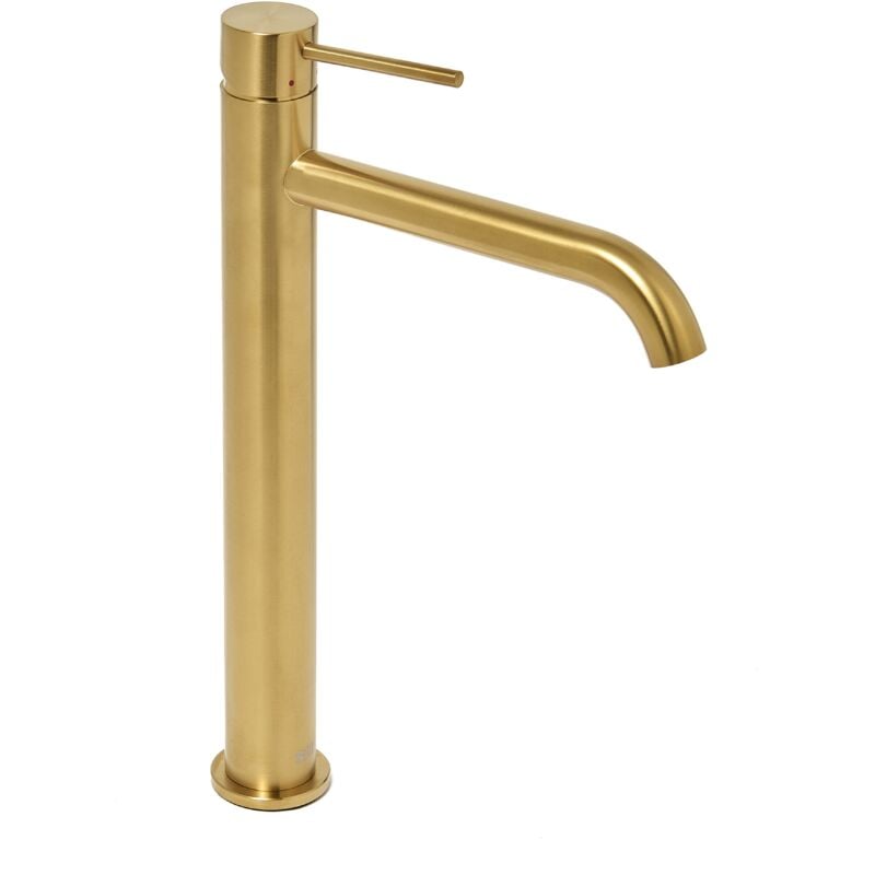 Swiss Aqua Technologies - Aurum mitigeur lavabo haut 30,8 cm en acier inoxydable, à levier, sans vidage, or brossé (SATBAUR285BG)